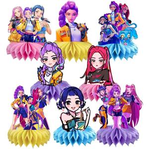 8Pcs Demon Movie Hunters Honeycomb Table Centerpiece,Demon Movie Hunters Birthday Party Supplies Table Decorations for Kids Party Decorations