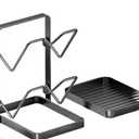 Pan Lid Organizer 2-Tier Storage Stand Lid Holder with Drip Tray for Spatula Ladle Spoon Kitchen