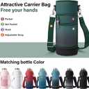 DYSANKY Insulated Water Bottle | Thickened Stainless Steel Vacuum Metal | Portable Sports Water Jug for Gym and Hiking with Straw, Carrier Bag, Handle Strap | BPA-Free 40 oz