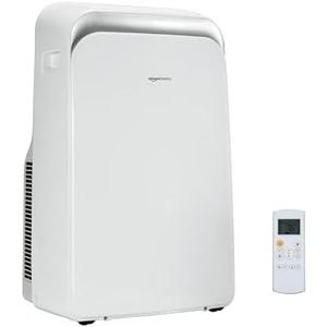Amazon Basics 4-In-1 Portable Air Conditioner, 13,500 BTU (ASHRAE), Cools Up to 550 Sqf, Portable AC with Cool/Heat/Dry (Dehumidifier)/Fan-Only Functions, Auto Mode, Sleep Mode, Timer, White