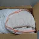 Cobnom Hotel Luxury Feather Down Comforter Oversized Queen, Medium Warm All Season Duvet Insert, Silky Soft Egyptian Cotton Blend Cover, Ethically Sourced Feather Down Filled, 98x98 Inch, White