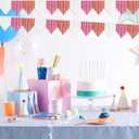 3P Banner Metallic Foil Fringe Wall Hanging Tinsel Fringe Banners backdrop for Parade Floats Garland Wedding Parties Graduation Valentines Retirement Anniversary Party Decoration(White Pink Rose Gold)