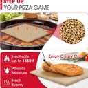 Unicook Pizza Stone for Oven and Grill, 16 x 14 Inch Rectangular Baking Stone for Bread, Cordierite Pizza Pan for Baking Crispy Bread and Cookies, Includes Carry Rack and Dough Scraper