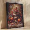 Autumn Books Candles Pumpkins Leaves 1000 Piece Jigsaw Puzzle for Adults Students Cozy Fall Holiday Puzzle Art Home Decor Relaxing Brain Game Vintage Library 2027 Inches Indoor Seasonal Challenge (Puzzle-christmas Scene-05)