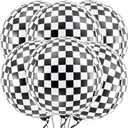 KatchOn, Black and White Checkered Balloons - 22 Inch, Pack of 6 | Race Car Balloons for Race Car Birthday Party Decorations | Racing Party Decoration | Checkered Party Decorations | Emo Party Decor