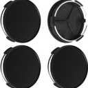 2.9Inch 75MM Wheel Center Caps, Pack of 4 (Matte Black, Outer 75MM, Inner 73MM, Easy DIY Installation)