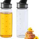 2 Pcs Honey Dispenser No Drip,Glass Honey Pot for Coffee Maple Syrup Dispenser Salad Dressing Dispenser,Honey jar Leak-Proof Oil Pot for Home Kitchen Essential Storage Holder 300ml/10oz