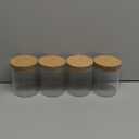 Airtight Glass Storage Containers with cork Lid, for Kitchen Pantry Organization and Storage jarIdeal for Coffee Beans Snacks Flour Cereal Sugar Tea 16oz. (Circular 3.9 * 3.3in*4pcs)
