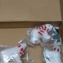 5 Pcs Large Christmas Polar Bear Decoration Set Christmas Tree Ornament White Polar Bear Stuffed Animal Plush Cuddly for Winter Tree Decoration(Red Scarf)