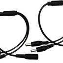 Security-01 2Pack 1 to 2 Way DC Power Splitter Cable Barrel Plug 5.5mm x 2.1mm for CCTV Cameras LED Light Strip and more