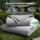 Bedsure Cooling Muslin Blanket King Size, 4-Layer Summer Gauze Blanket for Adults, 55% Rayon Derived from Bamboo & 45% Cotton, Breathable Lightweight Soft for Hot Sleepers, Grey, 104x90 Inches