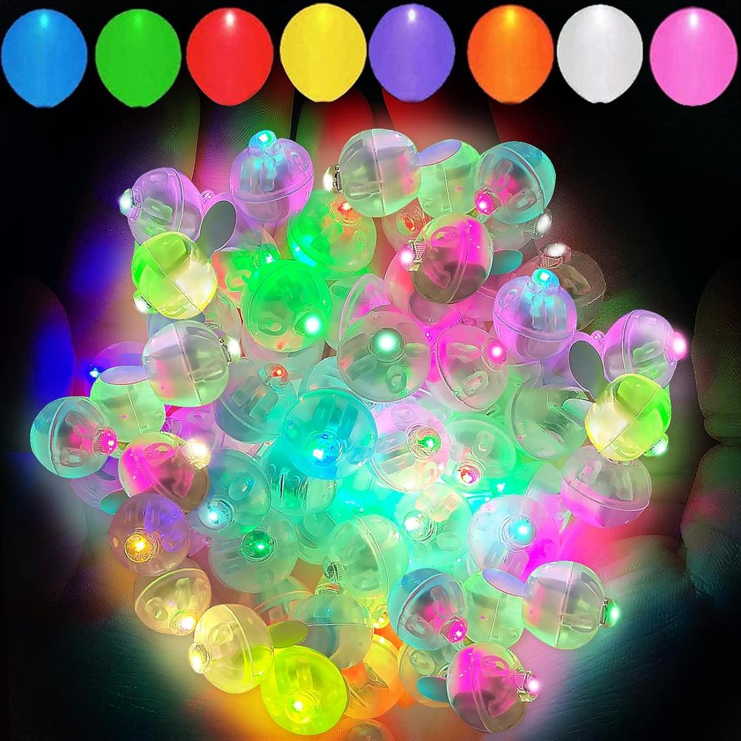 Aogist 100pcs Mutilcolor Balloon Lights, Long Standby Time Waterproof Mini Ball Light, Round LED Flash Lamp for Paper Lantern Balloon Party,Wedding,Birthday,Festival,New Year and Christmas Decorative (Multicolor)