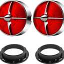 Motorcycle Turn Signal 3 1/4" Lens Covers 2 Pack, Retro Red Light Lense Rear Brake Taillight Lense Lamp Caps Universal for Harley Road King Electra Street Glide Heritage Softail Accessories