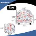 Club Chair Slipcover Printed 2 Piece Round Barrel Chair Cover Tub Armchair Covers with Elastic Bottom Chair Coverings Furniture Protector for Bar Counter (White+red Flower)