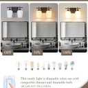 Oil Rubbed Bronze Bathroom Light Fixture, 2 Lights Bathroom Vanity Lights Over Mirror with Milk Glass, Modern Farmhouse Bath Wall Sconce Light, OS-YQ9167-2AW