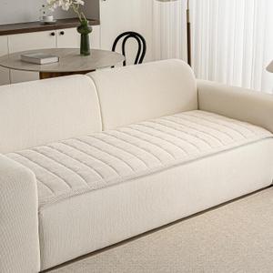 Couch Covers for Dogs Washable, 27.6"x70.9" Non Slip Couch Covers for Loveseat Sofa Pet Friendly, Soft Fuzzy Sofa Covers for Pet, Dog Couch Cover Furniture Protector(1PC,Beige White)