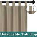 LORDTEX Indoor/Outdoor Curtains - Waterproof Tab Top Patio Curtains Sun Blocking Set of 2 Panels Thermal Insulated Curtain for Porch, Pergola, Cabana, Gazebo, 52 x 120 inch, Taupe