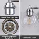 Upgrade 3-Light Bathroom Light Fixtures, Modern Vanity Light with Globe Glass Shade, Silver Chrome Bathroom Lights Over Mirror, Vanity Lights for Bathroom Bedroom Kitchen Hallway Living Room