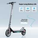 Electric Scooter, Electric Scooter Adults 500W, 31 Miles Long Range, 10in Tubeless Tires, 15.5mph E Scooter with Smart APP Control for Commuting, Outdoor, Short Travel Gift, Black Red