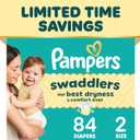 Pampers Swaddlers Diapers, Size 2 (10-22 lbs), 84 Count, Absorbent, Keeps Baby Dry and Comfortable, Skin Safe Disposable Baby Diaper  