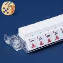 Mahjong Racks with Pushers, Clear Acrylic American Majiang Tile Racks, Enhanced Mah Jongg Tile Holders Set of 4 with 3 Goldern Dics (Transparency)