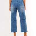 GRAPENT Jeans for Women Trendy High Waisted Loose Straight Leg Stretchy Denim Ankle Pants Cropped Jeans with Pockets (Blue), 12