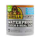 Gorilla Waterproof Patch & Seal Tape, Clear Tape, 4" x 8' (Pack of 1) - Permanent Weather Resistant Seal for Leaks and Repairs