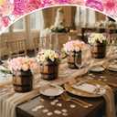 Cinnvoice 6 Pcs Wooden Centerpieces for Tables Baby Shower Decorations Tabletop Boxes Party Favor for Birthday Baby Shower Wedding Garden Tea Party (Wood Barrel)
