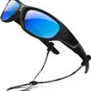 RIVBOS Kids Sunglasses Polarized UV Protection Flexible Rubber Glasses Shades with Strap for Boys Girls RBK037