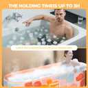 Portable Bathtub for Adults 47" Large Foldable No-Installation Soaking Tub for Shower Stall, Collapsible Standing Plunge Bath with Lid, 5-Layer Insulated Liner, Fast Drain (Pink, 47.2"x21.6"x19.6")