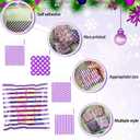Gersoniel 200 Pcs Cookie Bags, 4 x 4 in Self Sealing Cellophane Treat Bags Plastic Goodie Snack Bag Striped Polka Dot Candy Gift Bag for Spring Mothers Day Wedding Birthday(Purple)