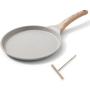 8 inch Crepe Pan, Nonstick Pan for Crepes Omelette Tortillas, Dosa Tawa Tortilla Pan, Griddle Pancake Pan for Roti Indian, Induction Compatible (White)