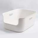 SpaceTime Extra Large Litter Box with High Sides,22.64"14.76"8.66" XL Multi Cat Litter Pan for Kitty,Cat Boxes for Indoor Cats,Jumbo Litter Boxes for Big Cats,Anti-Splashing,Easy to Clean (White)