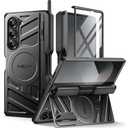 TONGATE Magnetic for Z Fold 6 Case with S Pen Holder & Stand, [Compatible with MagSafe] Heavy Duty Rugged Phone Case Built in Screen Protector & Belt Clip for Samsung Galaxy Z Fold 6 5g 2024, Black