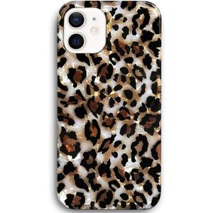 J.west Case Compatible with iPhone 12 Mini 5.4-inch, Luxury Glitter Sparkly Leopard Cheetah Print Design Translucent Clear Durable Soft Silicone Protective Phone Case Cover for Girls Womens (Bling)