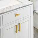 JOY DECOR 10 Pack Kitchen Cabinet Pulls & Handles, 2" Brushed Brass Cabinet Door Knobs with Single Hole, Stainless Steel Drawer Pulls, Kitchen Hardware