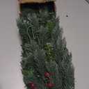 9 FT Christmas Garland with Lights,Battery Operated Lighted Garland with Pine Cones Red Berries Lush Branches,50 LED Lights 8 Modes,Christmas Decor Mantle Fireplace Indoor Outdoor Home