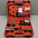 Gnhydxfe 18pcs Universal Radiator Pressure Tester Kit, Coolant Vacuum Refill kit，Coolant Pressure Tester Kit with Manual Pump and Color-Coded Test Caps (red)