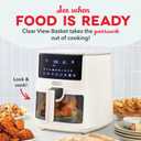Dash Clear View Digital Air Fryer - Has AirCrisp Technology - For Family-Sized Meals - Digital Touchscreen & Extra-Large Crisper Drawer - 7 Quarts - Cream
