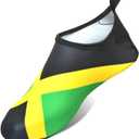 Water Shoes for Women and Men Quick-Dry Swim Beach Shoes for Outdoor Surfing Yoga Exercise Jamaica Flag Caribbean Reggae Rasta (8.5-9 Women/7.5-8 Men)