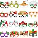 Pajean 25  Pcs Italian Party Decorations Italy Theme Eyeglasses Italian Paper Glasses Frame Photo Booth Props Italy Party Favors for Pizza Birthday Baby Shower Birthday Supplies