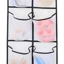GOMAJI 12 Large Pockets Over Door Hanging Shoe Organizer, White