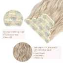 REECHO Hair Extensions, 4PCS Clip in Hair Extensions HE001 Natural Soft Synthetic Hairpieces for Women, Light Blonde