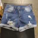 Women's Denim Shorts Summer Lady Clothing High Waist Denim Shorts Women Fringe Frayed Ripped Short Jeans, M