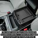 RUNROAD Center Console Organizer Tray Compatible with Kia Carnival KA4 MPV 2022 2023 2024 2025 2026 Accessories, Armrest Storage Organizer Tray Coin Holder Secondary Storage Box, Black Line