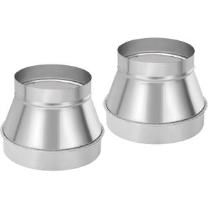 PATIKIL 8 Inch to 6 Inch Round Duct Reducer Increaser Connector, 2 Pcs Galvanized Steel Air Duct Adapter Pipe Fitting for Bathroom Kitchen Inline Ventilation Systems, Silver Tone