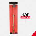 Straight Foot Dual Head Air Chuck for Tire Pressure Guage, 12" Extended Reach, 1/4" FNPT, 150 PSI, Truck, Tractor Trailer, Semi Truck, Dually, RV & Car, S-693-12