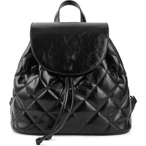 Quilted Mini Backpack for Women, Vegan Leather Convertible Backpack Purse with Magnetic Closure