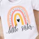 Big Sister Little Sister Matching Outfits Toddler Baby Girl Skirt Outfits, Size 100 (White)