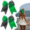 2Pcs Green & Pink Hair Bows  Witch Hair Accessories, Witch Merch Gifts for Women, Inspired Clips for Musical Fans & Costume Parties (Green)